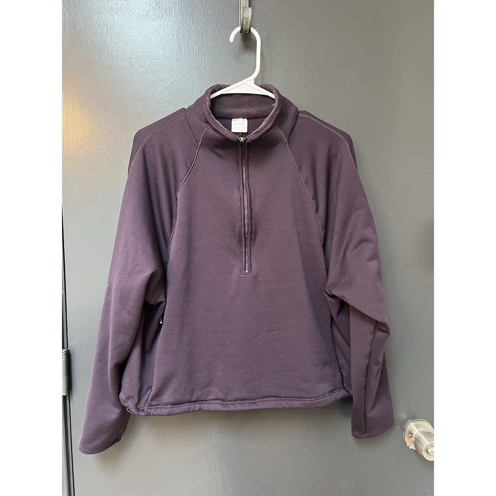 Athleta Altitude Fleece Lined 1/2 Zip Sweatshirt Sz L Purple Womens
